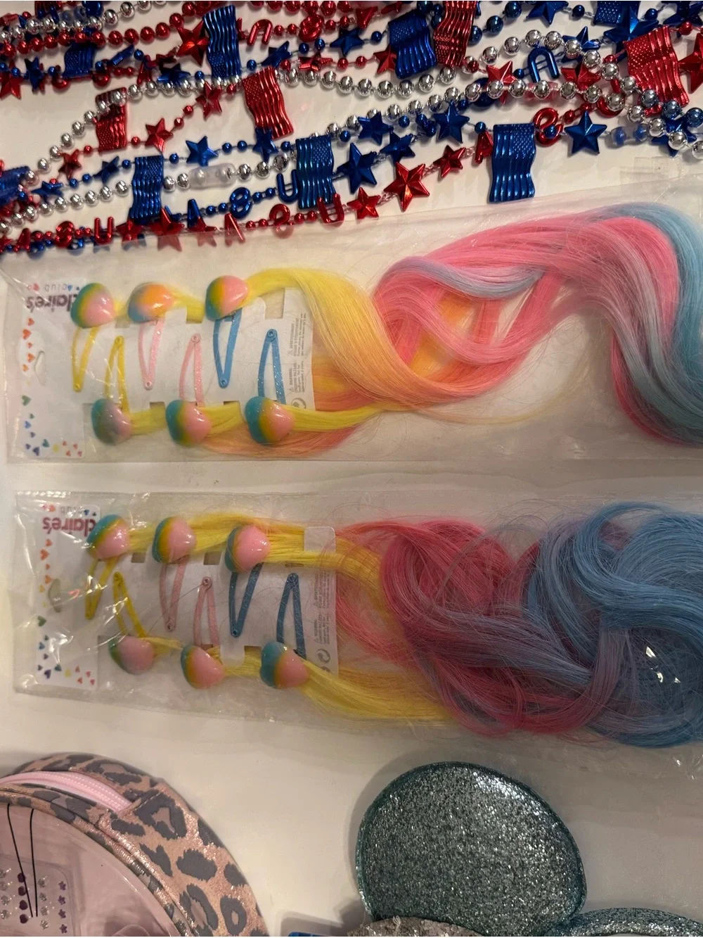 Claire's Kids Multicolor Hair and Makeup Lot- Rainbow Headbands & Clips